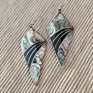 VINTAGE ALPACA Iridescent Shell Drop Earrings